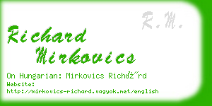 richard mirkovics business card